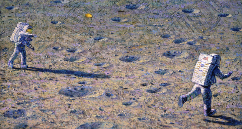 Illustration for article titled Lunar Dreams: 40 Classic Moon Exploration Paintings
